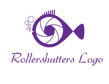 shutter in fish blowing bubbles photography logo