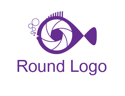 shutter in fish blowing bubbles photography logo