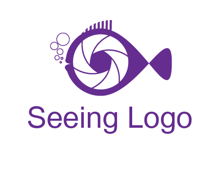 shutter in fish blowing bubbles photography logo