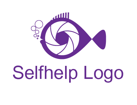 shutter in fish blowing bubbles photography logo