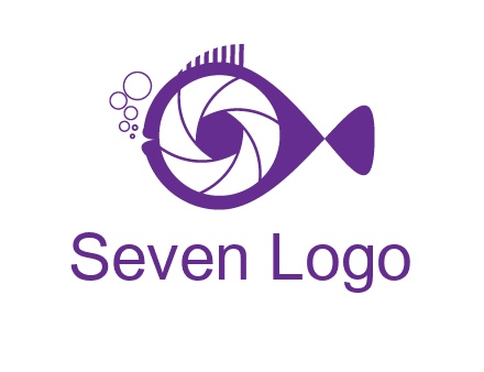 shutter in fish blowing bubbles photography logo