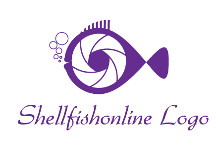 shutter in fish blowing bubbles photography logo