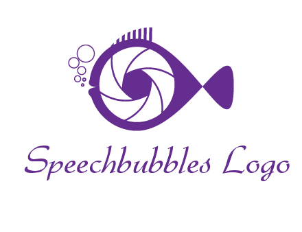 shutter in fish blowing bubbles photography logo