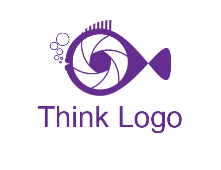 shutter in fish blowing bubbles photography logo