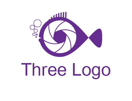 shutter in fish blowing bubbles photography logo