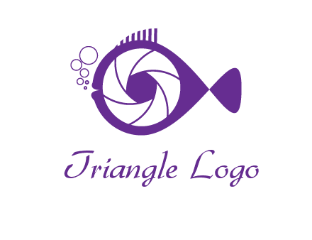 shutter in fish blowing bubbles photography logo