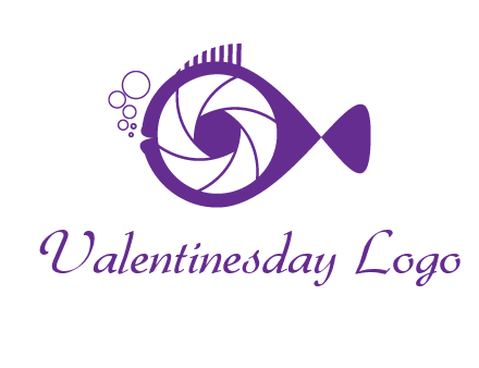 shutter in fish blowing bubbles photography logo
