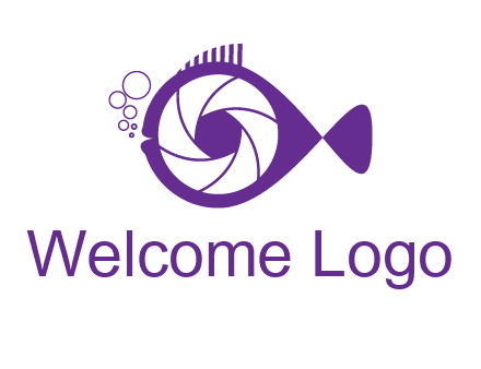 shutter in fish blowing bubbles photography logo