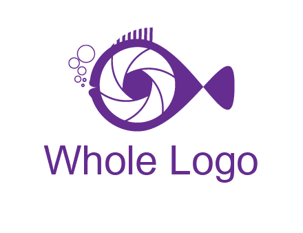 shutter in fish blowing bubbles photography logo