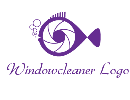 shutter in fish blowing bubbles photography logo