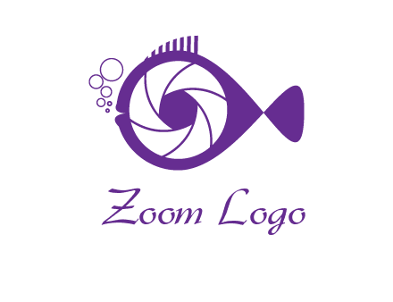 shutter in fish blowing bubbles photography logo