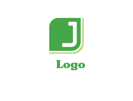 letter J inside abstract leaf logo