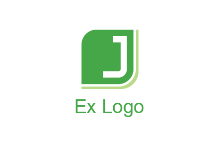 letter J inside abstract leaf logo
