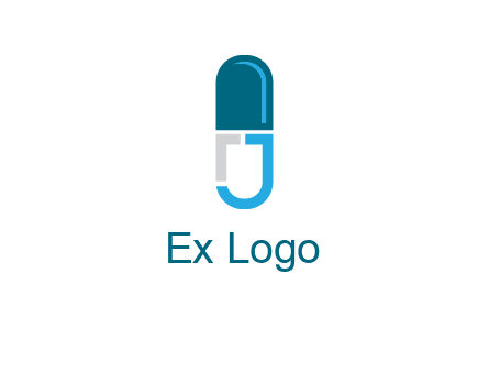 letter j incorporated with capsule logo