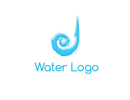 swirl letter j made of brush stoke logo