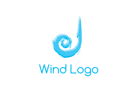 swirl letter j made of brush stoke logo