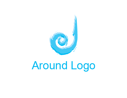 swirl letter j made of brush stoke logo