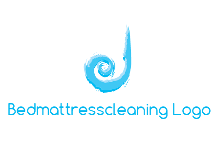 swirl letter j made of brush stoke logo