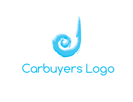 swirl letter j made of brush stoke logo