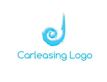 swirl letter j made of brush stoke logo