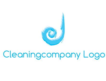 swirl letter j made of brush stoke logo