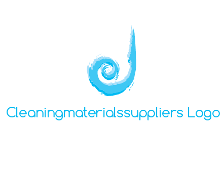 swirl letter j made of brush stoke logo