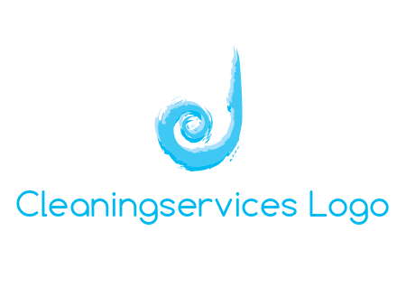 swirl letter j made of brush stoke logo