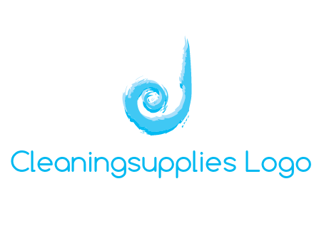 swirl letter j made of brush stoke logo