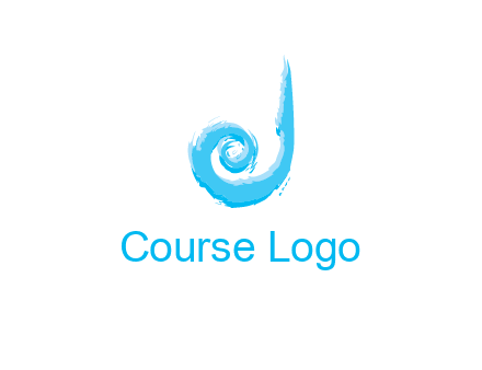 swirl letter j made of brush stoke logo