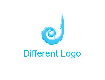 swirl letter j made of brush stoke logo