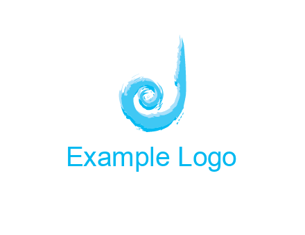 swirl letter j made of brush stoke logo
