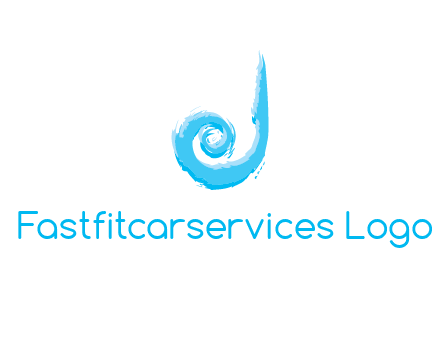 swirl letter j made of brush stoke logo