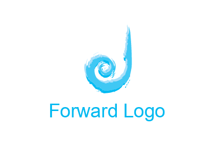 swirl letter j made of brush stoke logo