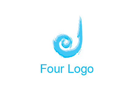 swirl letter j made of brush stoke logo