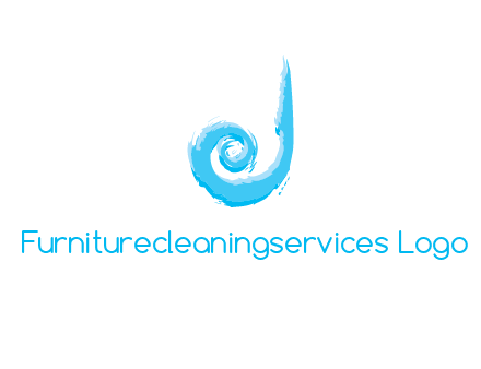 swirl letter j made of brush stoke logo