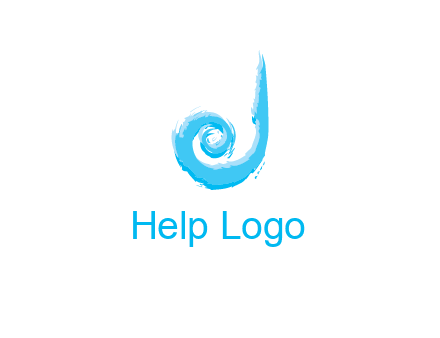 swirl letter j made of brush stoke logo
