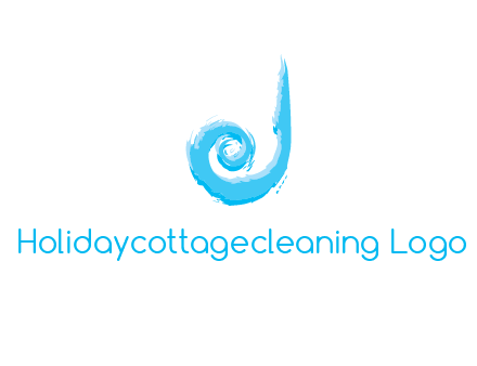 swirl letter j made of brush stoke logo