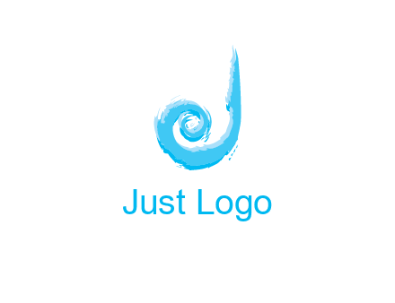 swirl letter j made of brush stoke logo