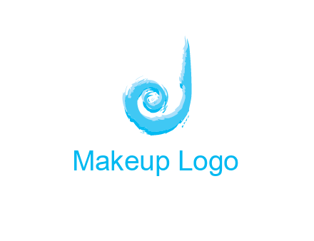 swirl letter j made of brush stoke logo