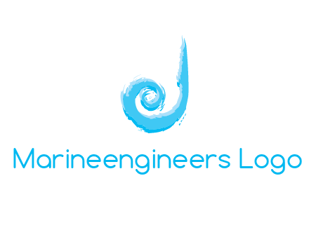 swirl letter j made of brush stoke logo