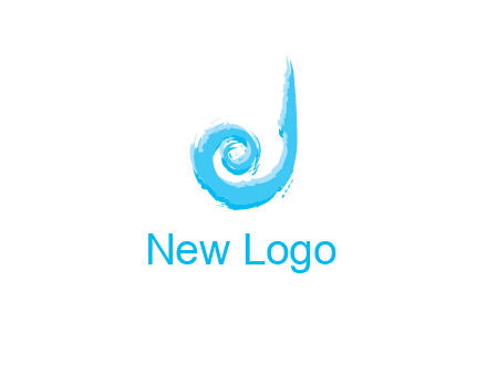 swirl letter j made of brush stoke logo