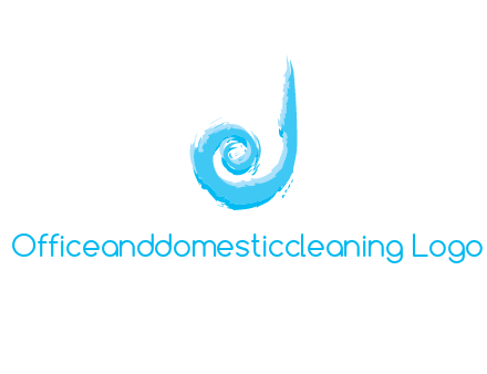 swirl letter j made of brush stoke logo