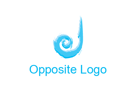 swirl letter j made of brush stoke logo