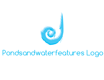 swirl letter j made of brush stoke logo