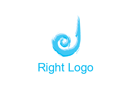 swirl letter j made of brush stoke logo