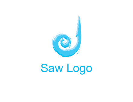 swirl letter j made of brush stoke logo