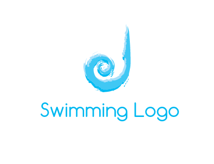 swirl letter j made of brush stoke logo