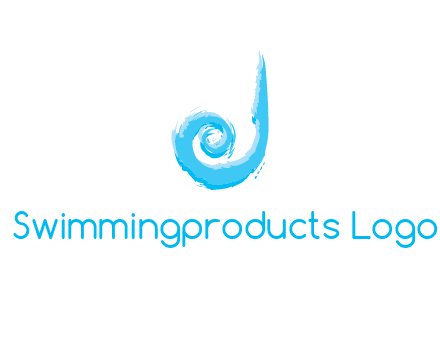swirl letter j made of brush stoke logo