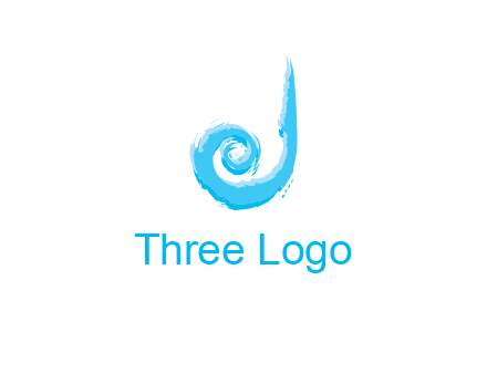 swirl letter j made of brush stoke logo