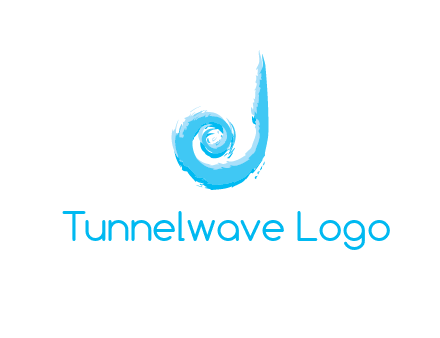 swirl letter j made of brush stoke logo